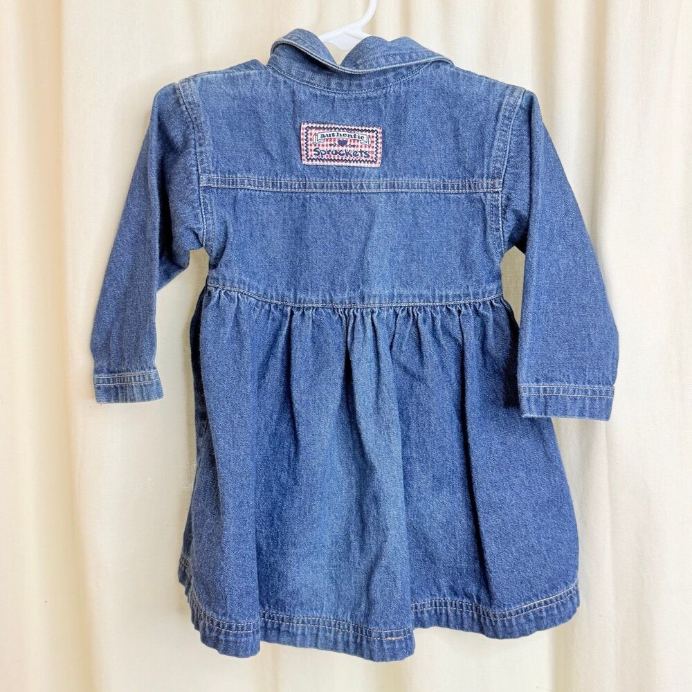 Vintage sprockets girls Jean dress size 2T 90’s